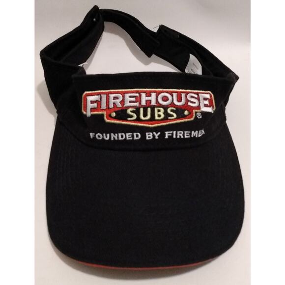 Firehouse Subs Uniform Hat Cap Lot Of 2 Strapback Work Sun Visor Black Fireman - Picture 3 of 16